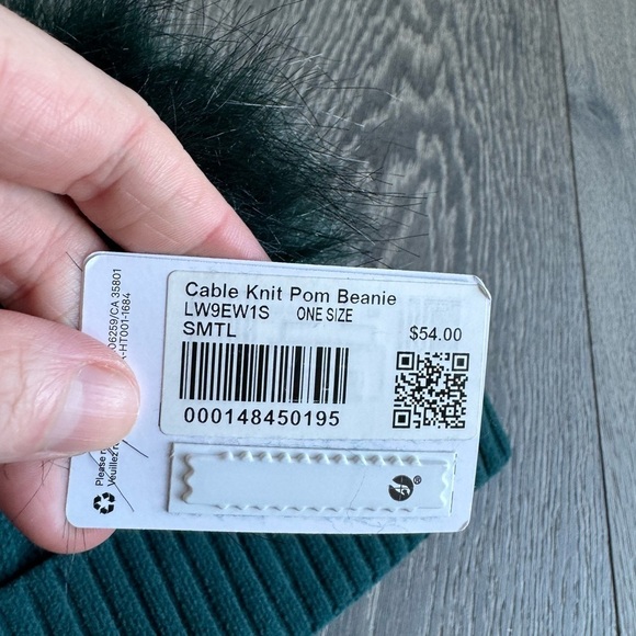 Lululemon Cable Knit Pom Beanie in Storm Teal main image 5